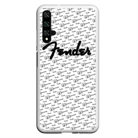 Чехол для Honor 20 с принтом Fender в Тюмени, Силикон | Область печати: задняя сторона чехла, без боковых панелей | Тематика изображения на принте: fender | gibson | guitar | ibanez | music | rock | гитара | музыка | рок