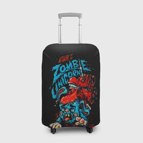 Чехол для чемодана 3D с принтом Зомби в Тюмени, 86% полиэфир, 14% спандекс | двустороннее нанесение принта, прорези для ручек и колес | 3d | zombi | арт | другие | единорог | заяц | зомби | мозги | популярные | прикольные