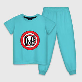 Детская пижама хлопок с принтом пиво Дафф в Тюмени, 100% хлопок |  брюки и футболка прямого кроя, без карманов, на брюках мягкая резинка на поясе и по низу штанин
 | duff | homer | moes | simpsons | гомер | дафф | симпсоны
