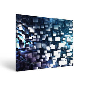 Холст прямоугольный с принтом 3D куб в Тюмени, 100% ПВХ |  | абстракция | геометрия | квадраты | металлический | синие | стальные | текстура | фигуры