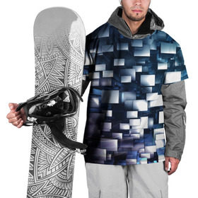 Накидка на куртку 3D с принтом 3D куб в Тюмени, 100% полиэстер |  | Тематика изображения на принте: абстракция | геометрия | квадраты | металлический | синие | стальные | текстура | фигуры