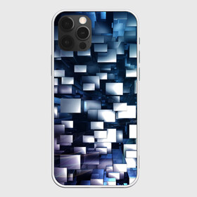 Чехол для iPhone 12 Pro Max с принтом 3D куб в Тюмени, Силикон |  | Тематика изображения на принте: абстракция | геометрия | квадраты | металлический | синие | стальные | текстура | фигуры