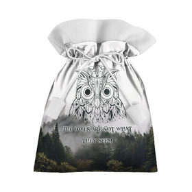 Подарочный 3D мешок с принтом Twin Peaks в Тюмени, 100% полиэстер | Размер: 29*39 см | twin peaks твин пикс | девид линч | лес | лора палмер | сова | туман