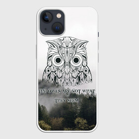 Чехол для iPhone 13 с принтом Twin Peaks в Тюмени,  |  | twin peaks твин пикс | девид линч | лес | лора палмер | сова | туман
