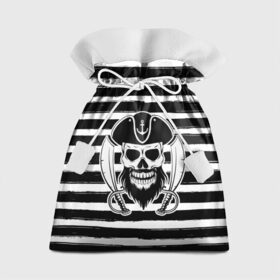 Подарочный 3D мешок с принтом Тельняшка в Тюмени, 100% полиэстер | Размер: 29*39 см | Тематика изображения на принте: геометрия | линии | море | океан | оружие | пират | полосы | тельняшка | череп | черно белый | шляпа | якорь