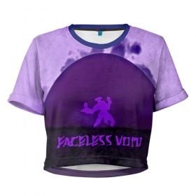 Женская футболка 3D укороченная с принтом FACELESS VOID в Тюмени, 100% полиэстер | круглая горловина, длина футболки до линии талии, рукава с отворотами | dota 2 | faceless void | арт | дота 2 | другие | игры | картинка | минимализм | прикольные | цветные | яркие