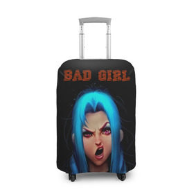 Чехол для чемодана 3D с принтом Bad Girl в Тюмени, 86% полиэфир, 14% спандекс | двустороннее нанесение принта, прорези для ручек и колес | 3d | girl | девушка | прикольные | рок | синие волосы | скандалистка | эмо
