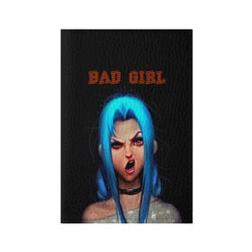 Обложка для паспорта матовая кожа с принтом Bad Girl в Тюмени, натуральная матовая кожа | размер 19,3 х 13,7 см; прозрачные пластиковые крепления | 3d | girl | девушка | прикольные | рок | синие волосы | скандалистка | эмо