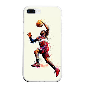 Чехол для iPhone 7Plus/8 Plus матовый с принтом John Wall в Тюмени, Силикон | Область печати: задняя сторона чехла, без боковых панелей | john wall | nba | sport | washington | wizards | арт | баскетбол | баскетболист | джон уолл | игрок | картинка | краски | прикольные | рисунок | спорт | цветные | яркие