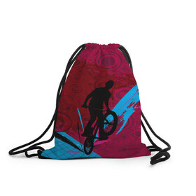 Рюкзак-мешок 3D с принтом Bicycle в Тюмени, 100% полиэстер | плотность ткани — 200 г/м2, размер — 35 х 45 см; лямки — толстые шнурки, застежка на шнуровке, без карманов и подкладки | 