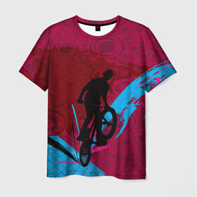 Мужская футболка 3D с принтом Bicycle в Тюмени, 100% полиэфир | прямой крой, круглый вырез горловины, длина до линии бедер | 