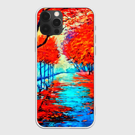 Чехол для iPhone 12 Pro Max с принтом Autumn в Тюмени, Силикон |  | Тематика изображения на принте: 3d | вода | деревья | другие | желтый | живопись | картинка | краски | листья | осень | пейзаж | прикольные | природа | река | рисунок | яркие