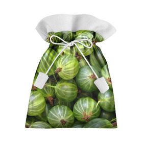 Подарочный 3D мешок с принтом Крыжовник в Тюмени, 100% полиэстер | Размер: 29*39 см | Тематика изображения на принте: еда | зеленый | крыжовник | растения | текстура | фрукты | ягоды