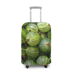 Чехол для чемодана 3D с принтом Крыжовник в Тюмени, 86% полиэфир, 14% спандекс | двустороннее нанесение принта, прорези для ручек и колес | еда | зеленый | крыжовник | растения | текстура | фрукты | ягоды