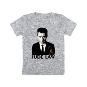 Детская футболка хлопок с принтом Джуд Лоу автограф в Тюмени, 100% хлопок | круглый вырез горловины, полуприлегающий силуэт, длина до линии бедер | Тематика изображения на принте: актер | ватсон | джуд | джуд лоу | лоу | холмс | шерлок