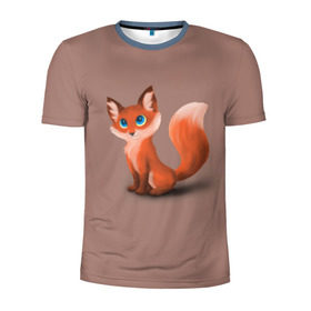 Мужская футболка 3D спортивная с принтом Paint в Тюмени, 100% полиэстер с улучшенными характеристиками | приталенный силуэт, круглая горловина, широкие плечи, сужается к линии бедра | Тематика изображения на принте: fox | red | лиса | лисенок | рыжая