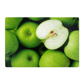 Магнитный плакат 3Х2 с принтом Зеленые яблоки в Тюмени, Полимерный материал с магнитным слоем | 6 деталей размером 9*9 см | еда | зеленый | фрукты | яблоко