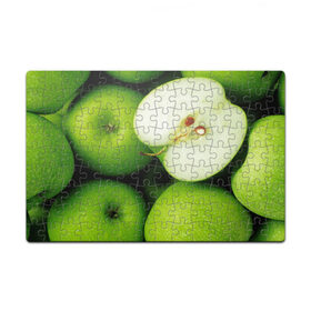 Пазл магнитный 126 элементов с принтом Зеленые яблоки в Тюмени, полимерный материал с магнитным слоем | 126 деталей, размер изделия —  180*270 мм | еда | зеленый | фрукты | яблоко