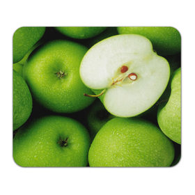 Коврик прямоугольный с принтом Зеленые яблоки в Тюмени, натуральный каучук | размер 230 х 185 мм; запечатка лицевой стороны | еда | зеленый | фрукты | яблоко