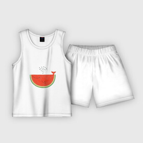 Детская пижама с шортами хлопок с принтом Кит Арбуз в Тюмени,  |  | Тематика изображения на принте: арбуз | иллюзия | кит | лето | море | океан | принт | рыба | семечки | фонтан | фрукты | ягоды