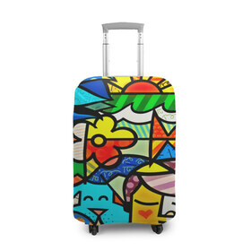 Чехол для чемодана 3D с принтом Картинка-мозаика в Тюмени, 86% полиэфир, 14% спандекс | двустороннее нанесение принта, прорези для ручек и колес | 3d | другие | животные | кот | мозаика | насекомые | прикольные | птицы | собака | солнце | текстуры | узор | цветные | цветы | яркие