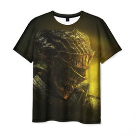 Мужская футболка 3D с принтом Dark Souls III в Тюмени, 100% полиэфир | прямой крой, круглый вырез горловины, длина до линии бедер | dark souls | praise the sun | you died | дарк соулс | темные души