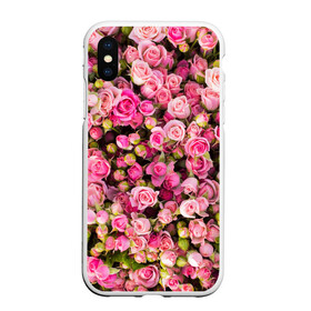 Чехол для iPhone XS Max матовый с принтом Розовый рай в Тюмени, Силикон | Область печати: задняя сторона чехла, без боковых панелей | Тематика изображения на принте: бутон | лепестки | роза | розовый | розочка | цветок | цветы