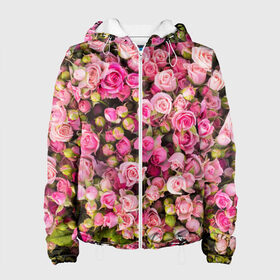 Женская куртка 3D с принтом Розовый рай в Тюмени, ткань верха — 100% полиэстер, подклад — флис | прямой крой, подол и капюшон оформлены резинкой с фиксаторами, два кармана без застежек по бокам, один большой потайной карман на груди. Карман на груди застегивается на липучку | бутон | лепестки | роза | розовый | розочка | цветок | цветы