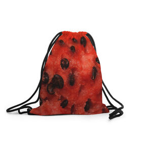 Рюкзак-мешок 3D с принтом Арбуз 3 в Тюмени, 100% полиэстер | плотность ткани — 200 г/м2, размер — 35 х 45 см; лямки — толстые шнурки, застежка на шнуровке, без карманов и подкладки | арбуз | еда | косточки | красный | растения | фрукты | ягода