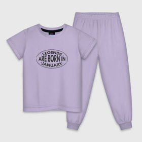 Детская пижама хлопок с принтом Легенды рождаются в Январе в Тюмени, 100% хлопок |  брюки и футболка прямого кроя, без карманов, на брюках мягкая резинка на поясе и по низу штанин
 | legend january