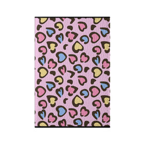 Обложка для паспорта матовая кожа с принтом Леопардовые сердечки в Тюмени, натуральная матовая кожа | размер 19,3 х 13,7 см; прозрачные пластиковые крепления | животные | леопард | леопардовый | принт | розовый | сердечко | сердце | текстура