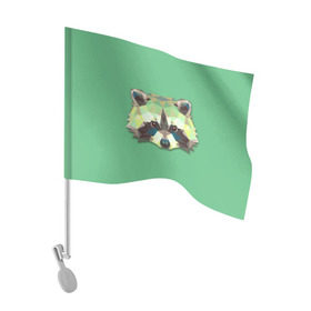 Флаг для автомобиля с принтом Енот в Тюмени, 100% полиэстер | Размер: 30*21 см | животные | жищники | новинки | подарок | популярное | яркие