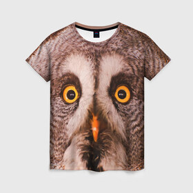Женская футболка 3D с принтом Кофе в Тюмени, 100% полиэфир ( синтетическое хлопкоподобное полотно) | прямой крой, круглый вырез горловины, длина до линии бедер | owl | мудрость | птица | сова | филин