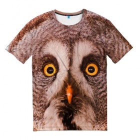 Мужская футболка 3D с принтом Кофе в Тюмени, 100% полиэфир | прямой крой, круглый вырез горловины, длина до линии бедер | owl | мудрость | птица | сова | филин
