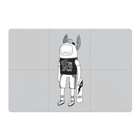 Магнитный плакат 3Х2 с принтом Скейтер в Тюмени, Полимерный материал с магнитным слоем | 6 деталей размером 9*9 см | город | кролик | скейт | скейтборд