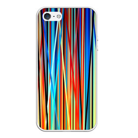 Чехол для iPhone 5/5S матовый с принтом Colored stripes в Тюмени, Силикон | Область печати: задняя сторона чехла, без боковых панелей | 3d | colored stripes | абстракция | другие | картинка | краски | линии | отблеск | полосы | прикольные | радуга | свет | цветные | яркие