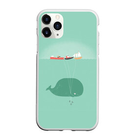 Чехол для iPhone 11 Pro матовый с принтом Кит с корабликами в Тюмени, Силикон |  | кит | корабли | лодки | море | океан | шарики | якорь | якоря