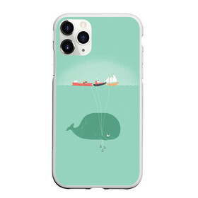 Чехол для iPhone 11 Pro Max матовый с принтом Кит с корабликами в Тюмени, Силикон |  | кит | корабли | лодки | море | океан | шарики | якорь | якоря