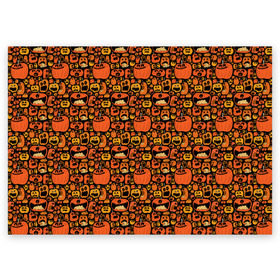 Поздравительная открытка с принтом Тыквы Хэллоуин в Тюмени, 100% бумага | плотность бумаги 280 г/м2, матовая, на обратной стороне линовка и место для марки
 | Тематика изображения на принте: крик | монстры | овощи | праздник | тыква | хэллоуин
