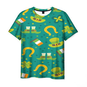 Мужская футболка 3D с принтом День святого Патрика в Тюмени, 100% полиэфир | прямой крой, круглый вырез горловины, длина до линии бедер | зеленая | ирландия