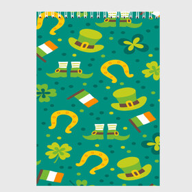 Скетчбук с принтом День святого Патрика в Тюмени, 100% бумага
 | 48 листов, плотность листов — 100 г/м2, плотность картонной обложки — 250 г/м2. Листы скреплены сверху удобной пружинной спиралью | Тематика изображения на принте: зеленая | ирландия