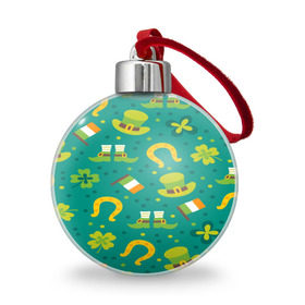 Ёлочный шар с принтом День святого Патрика в Тюмени, Пластик | Диаметр: 77 мм | Тематика изображения на принте: зеленая | ирландия