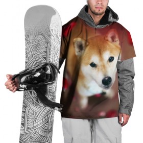Накидка на куртку 3D с принтом Love в Тюмени, 100% полиэстер |  | Тематика изображения на принте: dog | ину | пес | сиба | сиба ину | собака