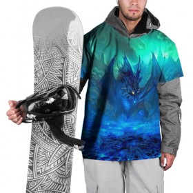 Накидка на куртку 3D с принтом Синий дракон в Тюмени, 100% полиэстер |  | Тематика изображения на принте: 3d | арт | горы | дракон | другие | животные | картинка | лед | небо | пейзаж | прикольные | природа | рисунок | синий | фантастика | яркие