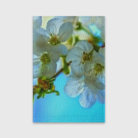 Обложка для паспорта матовая кожа с принтом Цветочки на дереве в Тюмени, натуральная матовая кожа | размер 19,3 х 13,7 см; прозрачные пластиковые крепления | Тематика изображения на принте: 3d | flower | весна | другие | красивые цветы | лето | поле | полевой цветок | прикольные | природа | текстуры | цветочки | цветы