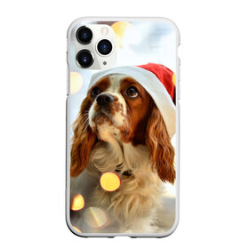 Чехол для iPhone 11 Pro матовый с принтом Рождество в Тюмени, Силикон |  | Тематика изображения на принте: dog | кавалер кинг чарльз спаниель | новый год | пес | рождество | собака