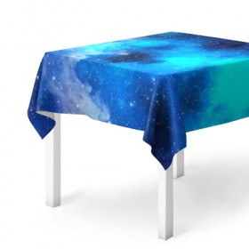 Скатерть 3D с принтом Космический свет в Тюмени, 100% полиэстер (ткань не мнется и не растягивается) | Размер: 150*150 см | синий
