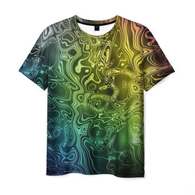 Мужская футболка 3D с принтом Цветной узор 8 в Тюмени, 100% полиэфир | прямой крой, круглый вырез горловины, длина до линии бедер | Тематика изображения на принте: разводы | рисунок | текстура | узор | цветной