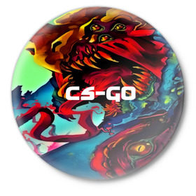 Значок с принтом CS GO-Hyper beast в Тюмени,  металл | круглая форма, металлическая застежка в виде булавки | hyper beast | кс го | скоростной зверь