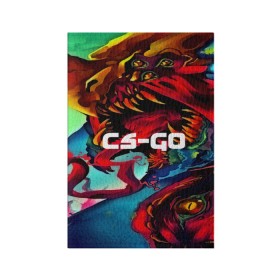 Обложка для паспорта матовая кожа с принтом CS GO-Hyper beast в Тюмени, натуральная матовая кожа | размер 19,3 х 13,7 см; прозрачные пластиковые крепления | Тематика изображения на принте: hyper beast | кс го | скоростной зверь